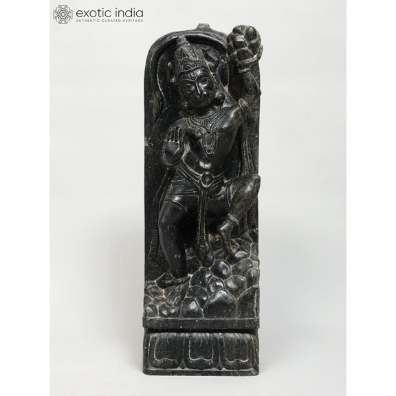18" Lord Hanuman Carrying Sanjivani | Granite Stone Statue | Made In Orissa