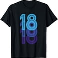thumbnail image 1 of 18 Lucky Number 18th Year Birthday Age Sports Team T-Shirt, 1 of 3