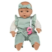 My Sweet Love 18-Inch Soft Baby Doll with Pacifier, Removable Mint Green Jumpsuit, Headband & Brown Eyes