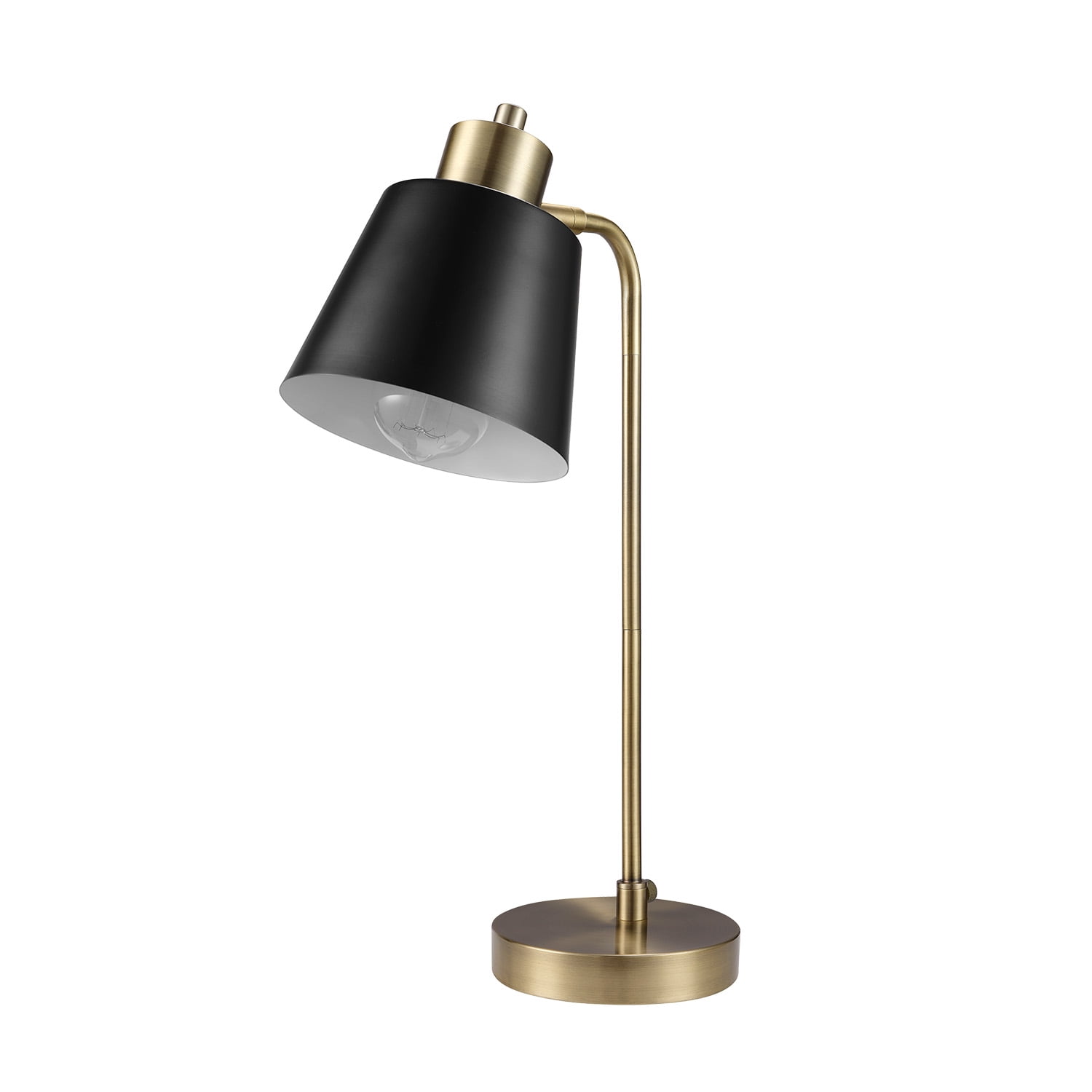 Globe Electric 18" Matte Brass Black Metal Shade Desk Lamp