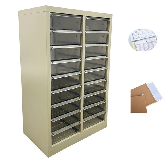 18 Medium Drawer File Cabinet for Office Book Locker Bank Reference Room Invoice Storage