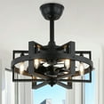 thumbnail image 1 of 18' Metal Caged Ceiling Fan with Light and Remote Control, Bella Depot 6-Speed Reversible Chandelier, 1 of 12
