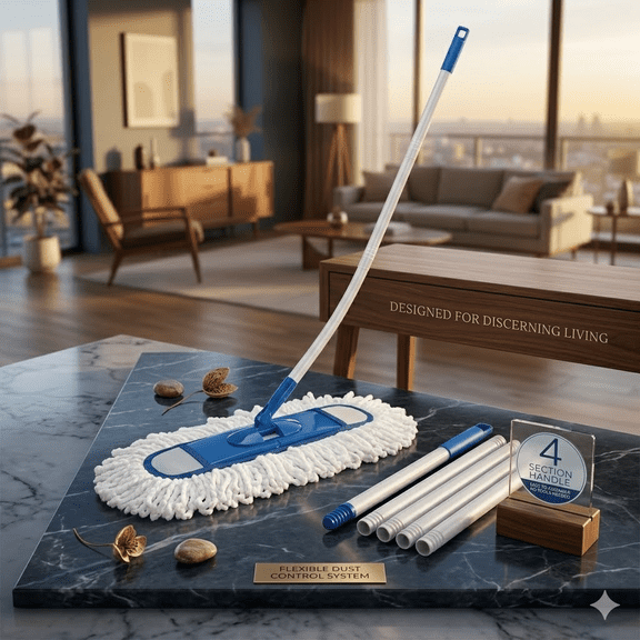 18" Microfiber Dust Mop for Floor Cleaning - 360° Swivel Flexible Flat Mop with Washable Reusable Head, Heavy Duty Hardwood Floor Mop for Dust & Pet Hair, Home & Commercial Use