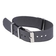 18/ Mm Nylon Wrist Watch For Watch Metal Steel Buckle Gray 22mm