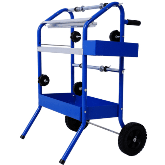 18" Mobile Multi-Roll Masking Paper Machine with Storage Trays, BLUE