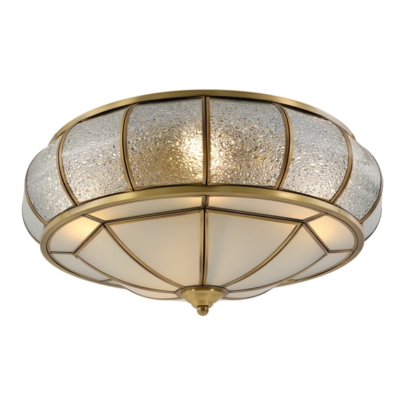 18" Modern Ceiling Light Flush Mount Glass Lamp Fixture Round Chandelier for Dining Room, Living Room, Bedroom, Hallway, Entryway, Foyer