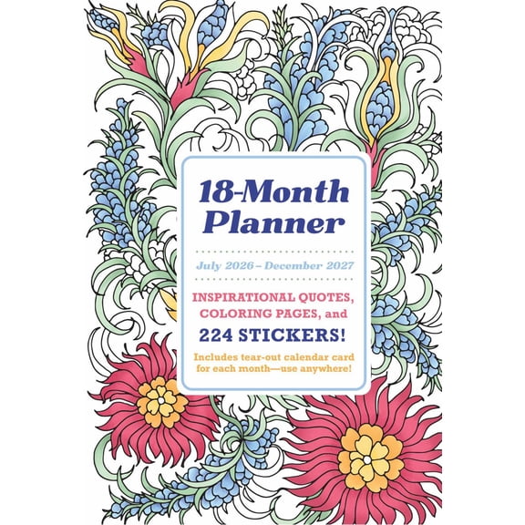 18-Month Coloring Planner: July 2026-December 2027 (Hardcover)