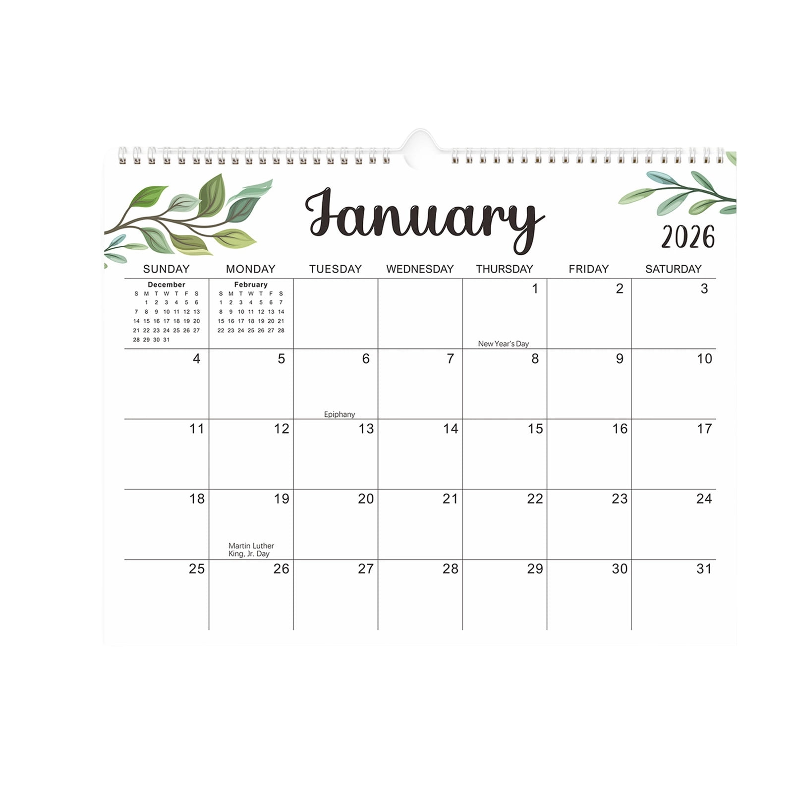 18 Month English Desktop Calendar Planner For Cross Year Planning With ...