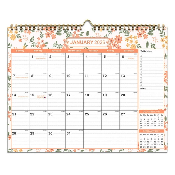 18 Month Wall Calendar 2026 2027 January 2026 To June 2027 With Twin Wire Binding Large Daily Blocks Sturdy Paper For Home Or Office Time Management