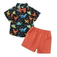 thumbnail image 1 of 18 Months Baby Boys Clothes 24 Months Boys 2PCS Summer Outfits Set Dinosaur Print Toddler Boys Short Sleeve Top Shorts Set Multicolor, 1 of 8
