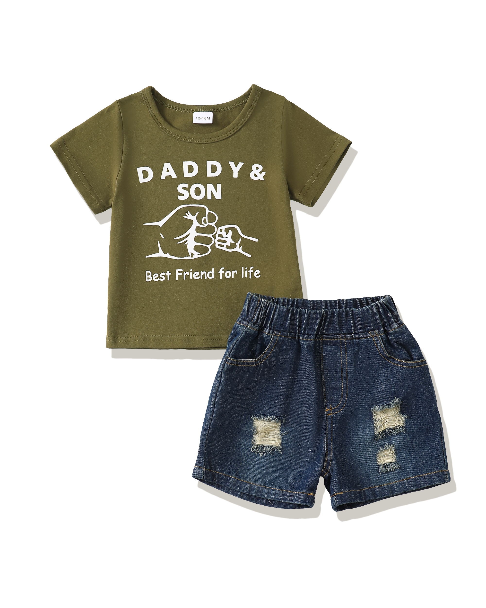 18 Months Boy Clothes Summer Toddler Boy Outfits 2T Green T-Shirt Denim ...