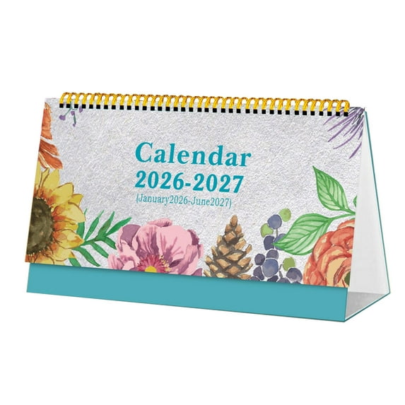 18 Months Desk Calendar With Daily Grids And To Do List, Vertical Flip Calendar On Thick Cardboard Stand For Home Office, 2026 2027 Calendar With Holiday Reminders
