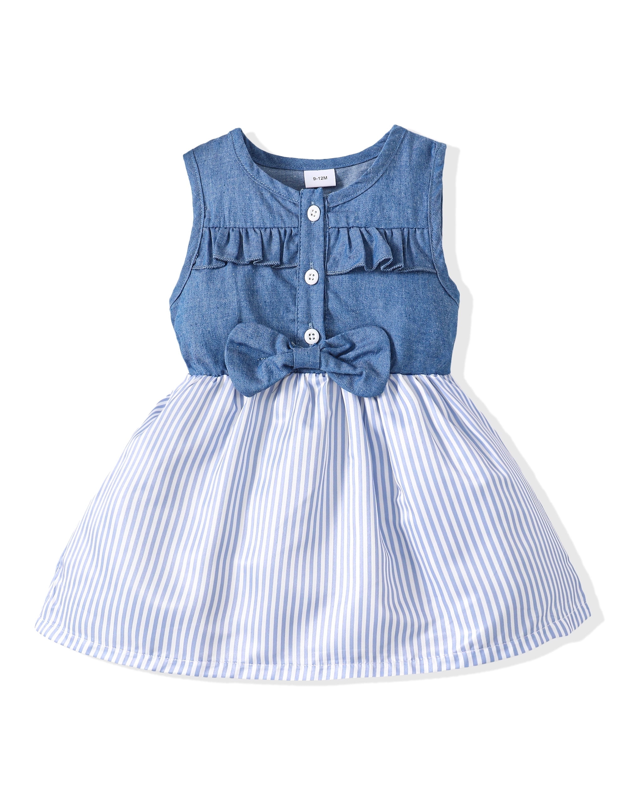 Toddler Sleeveless Denim Dresses Summer Frocks Little Girls Jeans
