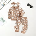 thumbnail image 1 of 18 Months Girl Clothes Sweat Suits 3Pcs Baby Girl Outfits Daisy Sweatshirt + Pants + Headband Infant Fall Winter Clothes, 1 of 4