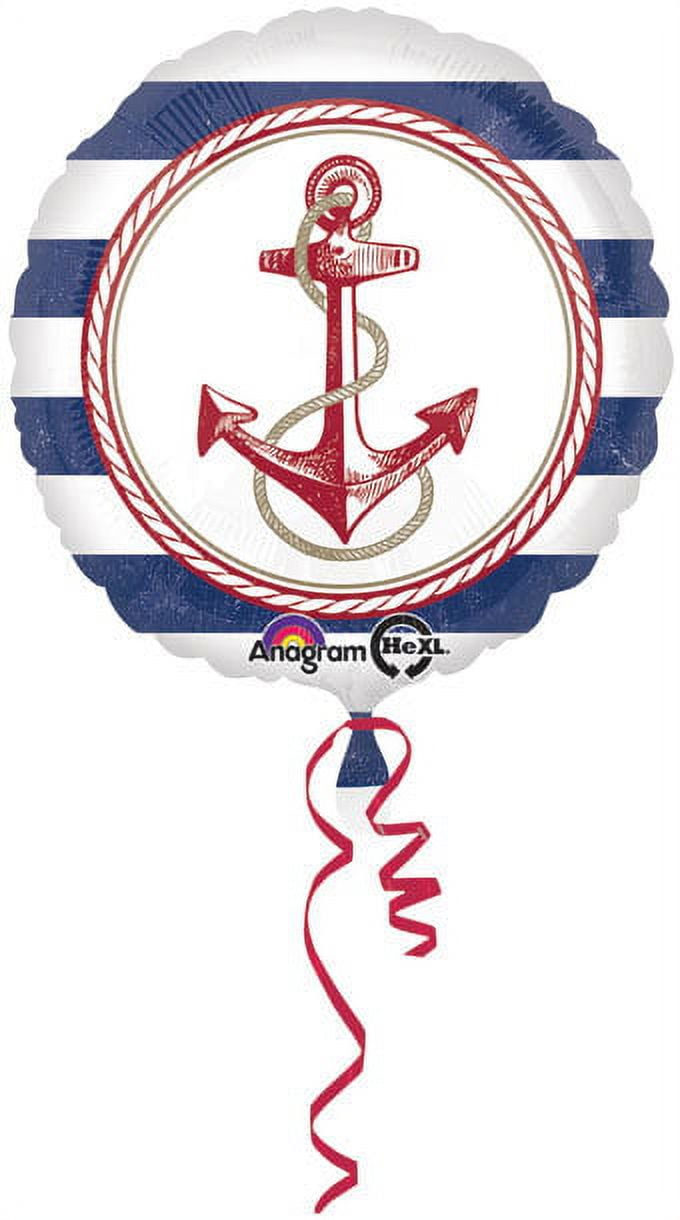 18" Nautical Anchor Foil Balloon 1ct
