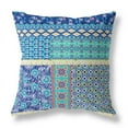 thumbnail image 1 of 18" Navy Blue Patch Zippered Suede Throw Pillow, 1 of 4