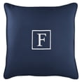 thumbnail image 1 of 18" Navy Blue Single Embroidered Decorative Monogram "F" Square Lumbar Pillow, 1 of 1