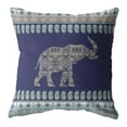 thumbnail image 1 of 18â€ Navy Ornate Elephant Indoor Outdoor Zippered Throw Pillow, 1 of 5