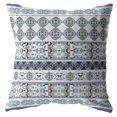 thumbnail image 1 of 18" Navy White Strips Boho Suede Throw Pillow, 1 of 4