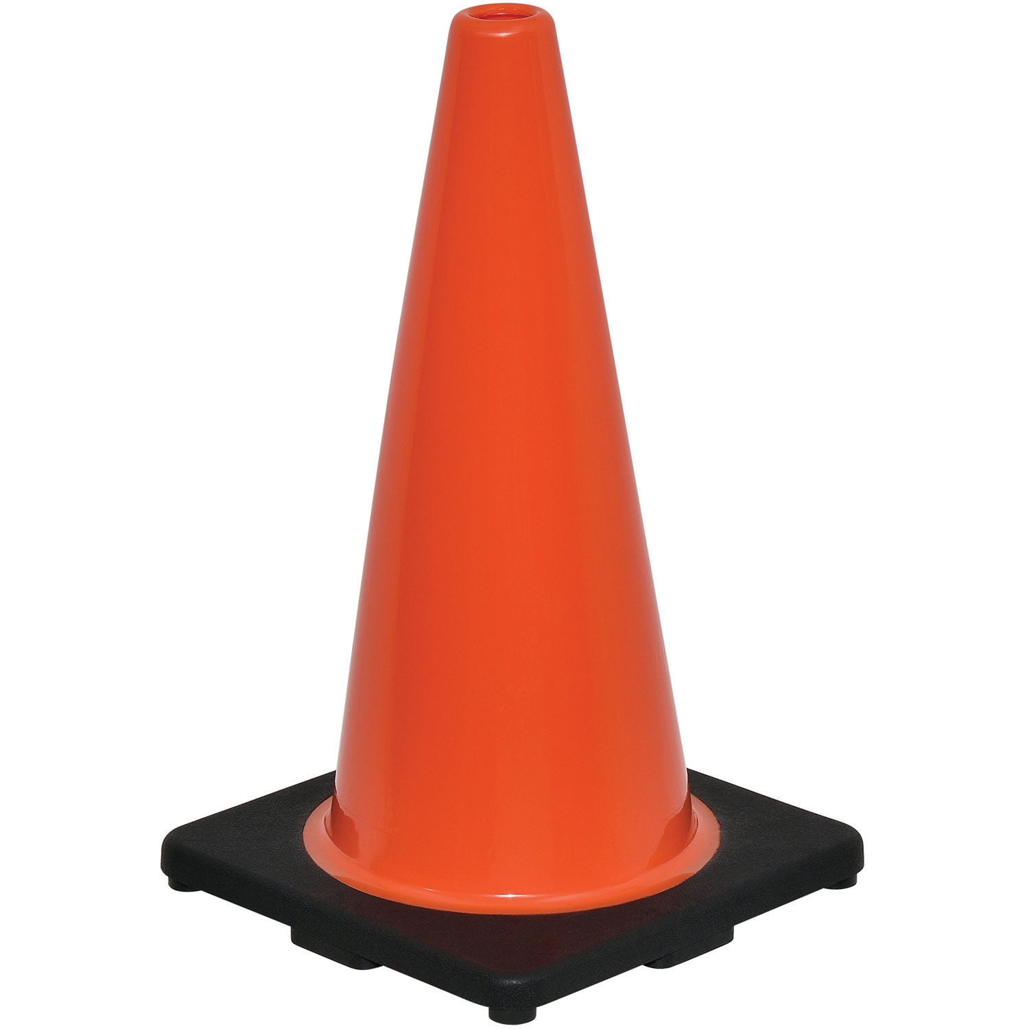 18" Orange PVC Traffic Cone with Black Base