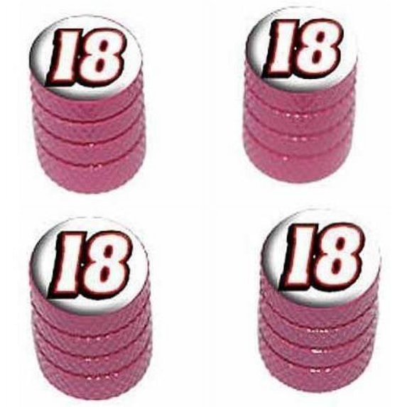 18 Number Eighteen Tire Rim Wheel Aluminum Valve Stem Caps, Multiple Colors