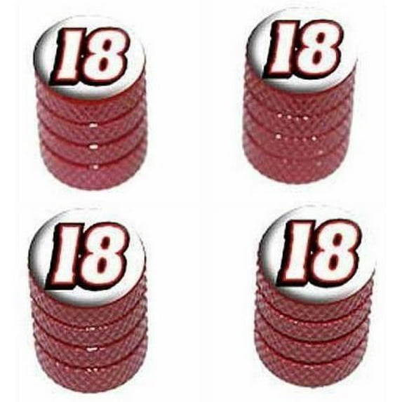 18 Number Eighteen Tire Rim Wheel Aluminum Valve Stem Caps, Multiple Colors
