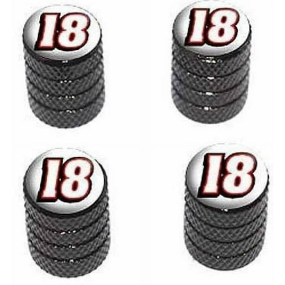 18 Number Eighteen Tire Rim Wheel Aluminum Valve Stem Caps, Multiple Colors