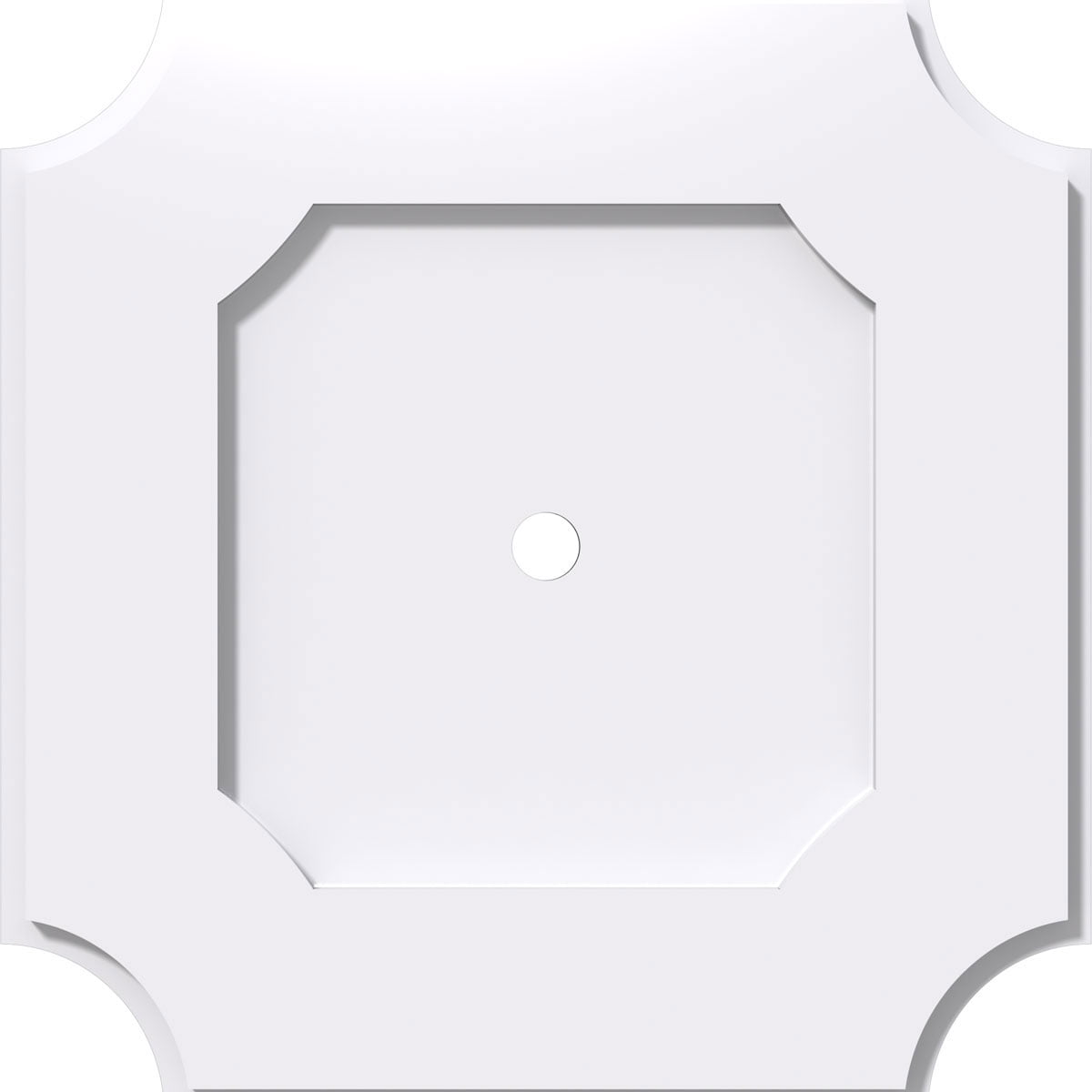 Locke White PVC Contemporary Ceiling Medallion, 18-inch Diameter