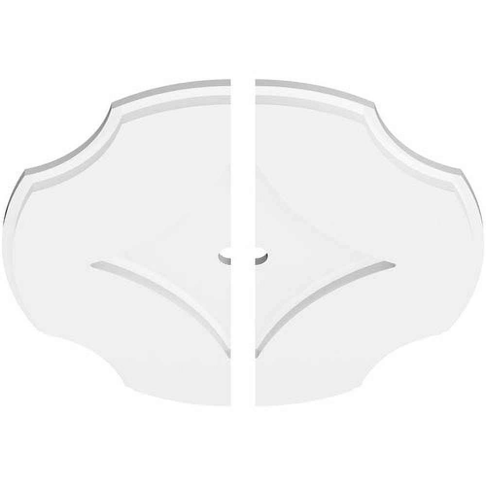 18" White PVC Contemporary Ceiling Medallion, Two Piece