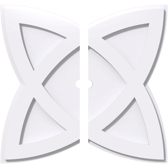 18"OD x 1"ID x 6 3/4"C x 1"P Cosmo Architectural Grade PVC Contemporary Ceiling Medallion, Two Piece