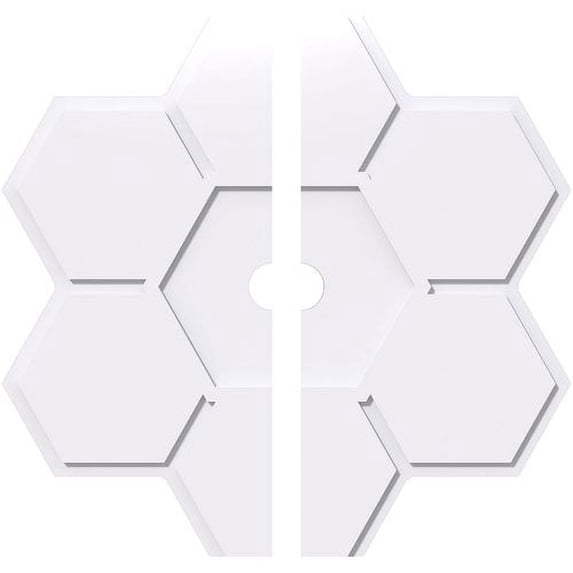 18"OD x 2"ID x 6 1/4"C x 1"P Daisy Architectural Grade PVC Contemporary Ceiling Medallion, Two Piece