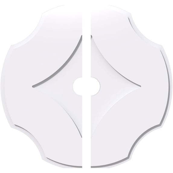 18"OD x 2"ID x 6 1/4"C x 1"P Percival Architectural Grade PVC Contemporary Ceiling Medallion, Two Piece