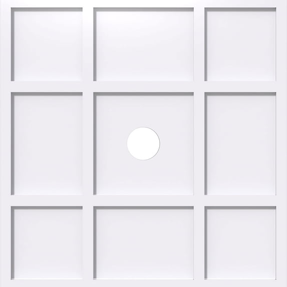 18"OD x 2"ID x 6 1/4"C x 1"P Rubik Architectural Grade PVC Contemporary Ceiling Medallion