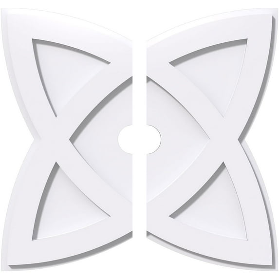 18"OD x 2"ID x 6 3/4"C x 1"P Cosmo Architectural Grade PVC Contemporary Ceiling Medallion, Two Piece