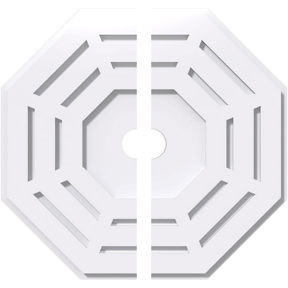 18"OD x 2"ID x 7"C x 1"P Westin Architectural Grade PVC Contemporary Ceiling Medallion, Two Piece