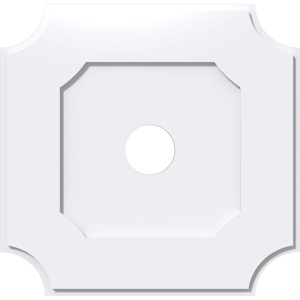 18-Inch White PVC Contemporary Ceiling Medallion