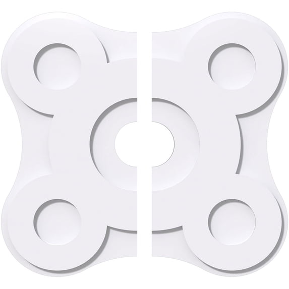 18"OD x 3"ID x 6 1/4"C x 1"P Luna Architectural Grade PVC Contemporary Ceiling Medallion, Two Piece