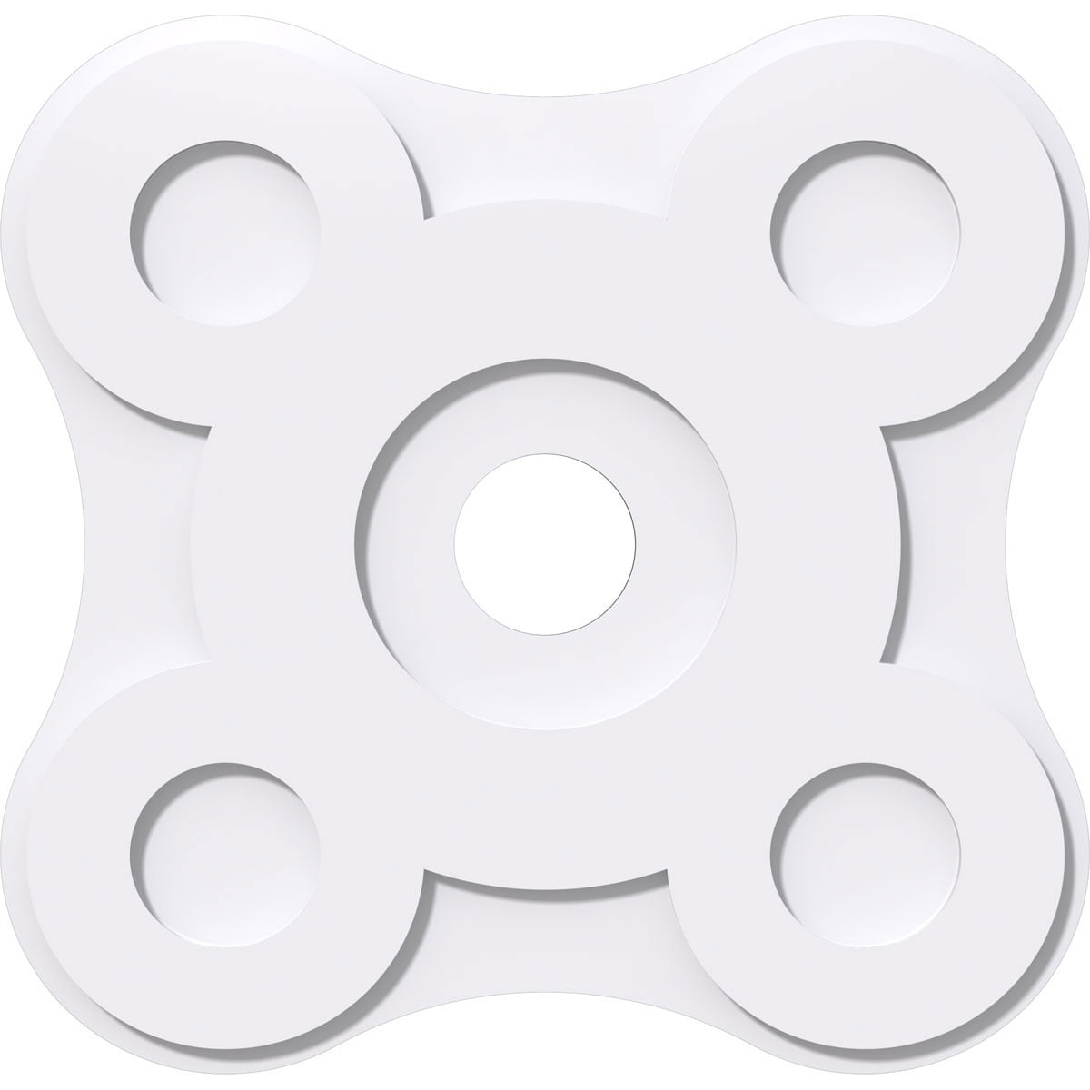 Luna White PVC Square Ceiling Medallion, 18"
