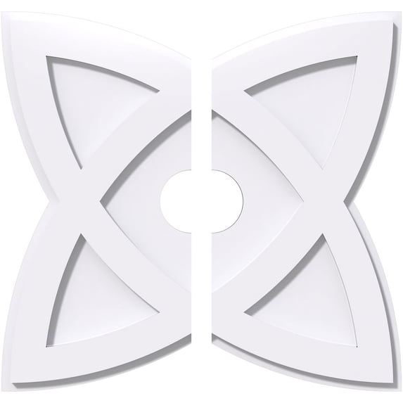 18"OD x 3"ID x 6 3/4"C x 1"P Cosmo Architectural Grade PVC Contemporary Ceiling Medallion, Two Piece