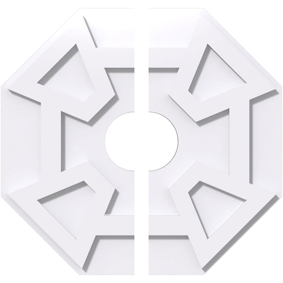 18"OD x 4"ID x 6 1/4"C x 1"P Logan Architectural Grade PVC Contemporary Ceiling Medallion, Two Piece
