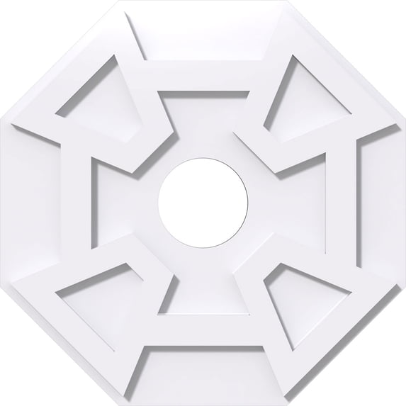 18"OD x 4"ID x 6 1/4"C x 1"P Logan Architectural Grade PVC Contemporary Ceiling Medallion