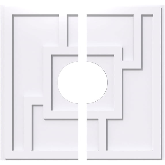 18"OD x 5"ID x 6 1/4"C x 1"P Knox Architectural Grade PVC Contemporary Ceiling Medallion, Two Piece