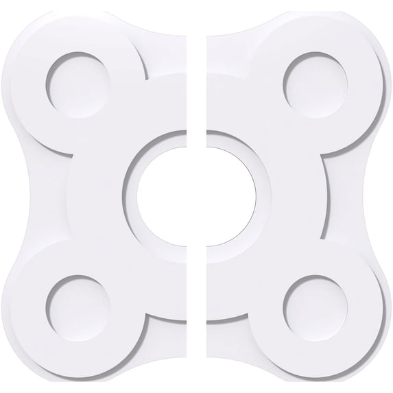 18"OD x 5"ID x 6 1/4"C x 1"P Luna Architectural Grade PVC Contemporary Ceiling Medallion, Two Piece