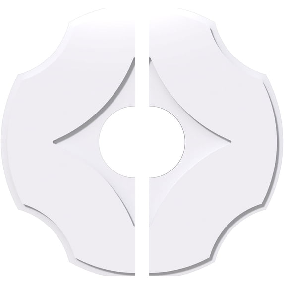 18"OD x 5"ID x 6 1/4"C x 1"P Percival Architectural Grade PVC Contemporary Ceiling Medallion, Two Piece