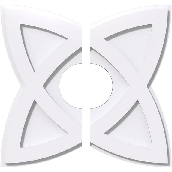 18"OD x 5"ID x 6 3/4"C x 1"P Cosmo Architectural Grade PVC Contemporary Ceiling Medallion, Two Piece