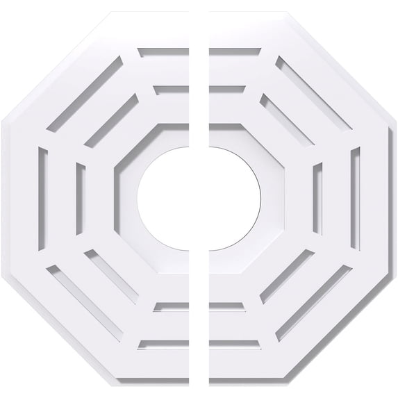 18"OD x 5"ID x 7"C x 1"P Westin Architectural Grade PVC Contemporary Ceiling Medallion, Two Piece