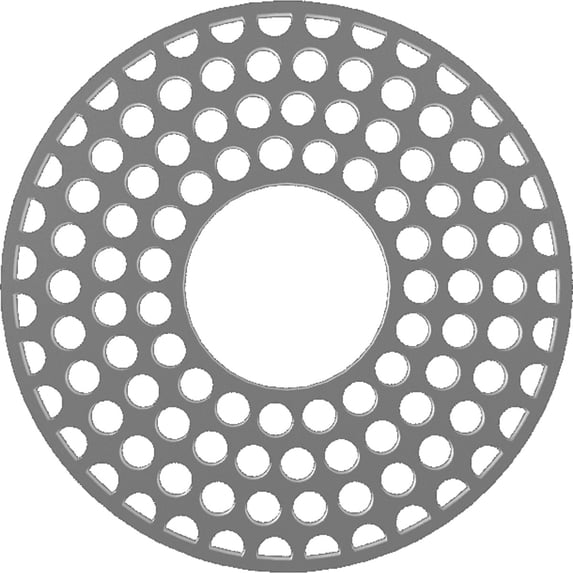 18"OD x 6 1/2"ID x 1/2"P Fink Architectural Grade PVC Pierced Ceiling Medallion, Nickel