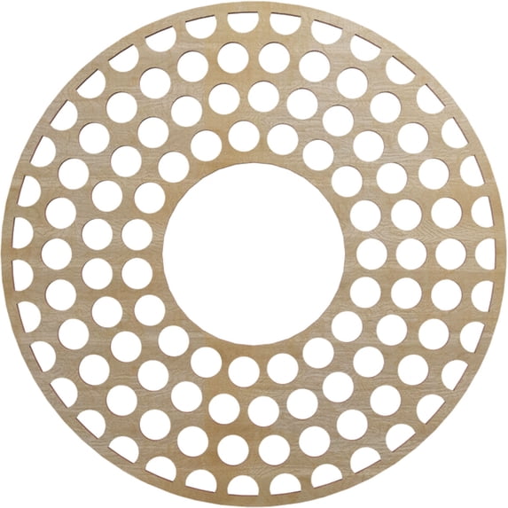 18"OD x 6 1/2"ID x 3/8"T Fink Wood Fretwork Pierced Ceiling Medallion, Hickory
