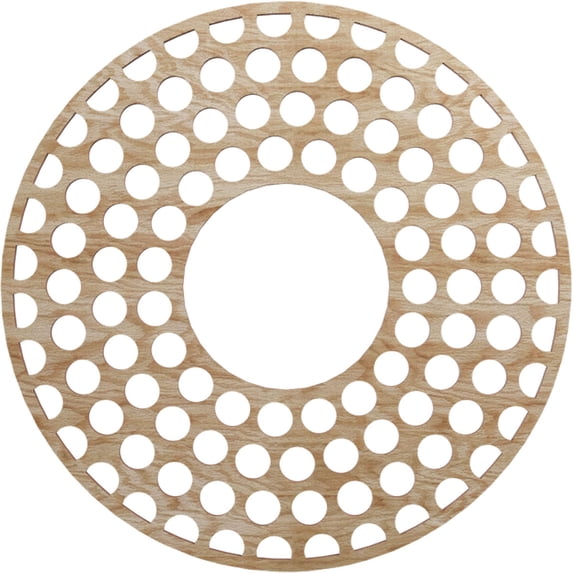 18"OD x 6 1/2"ID x 3/8"T Fink Wood Fretwork Pierced Ceiling Medallion, Red Oak