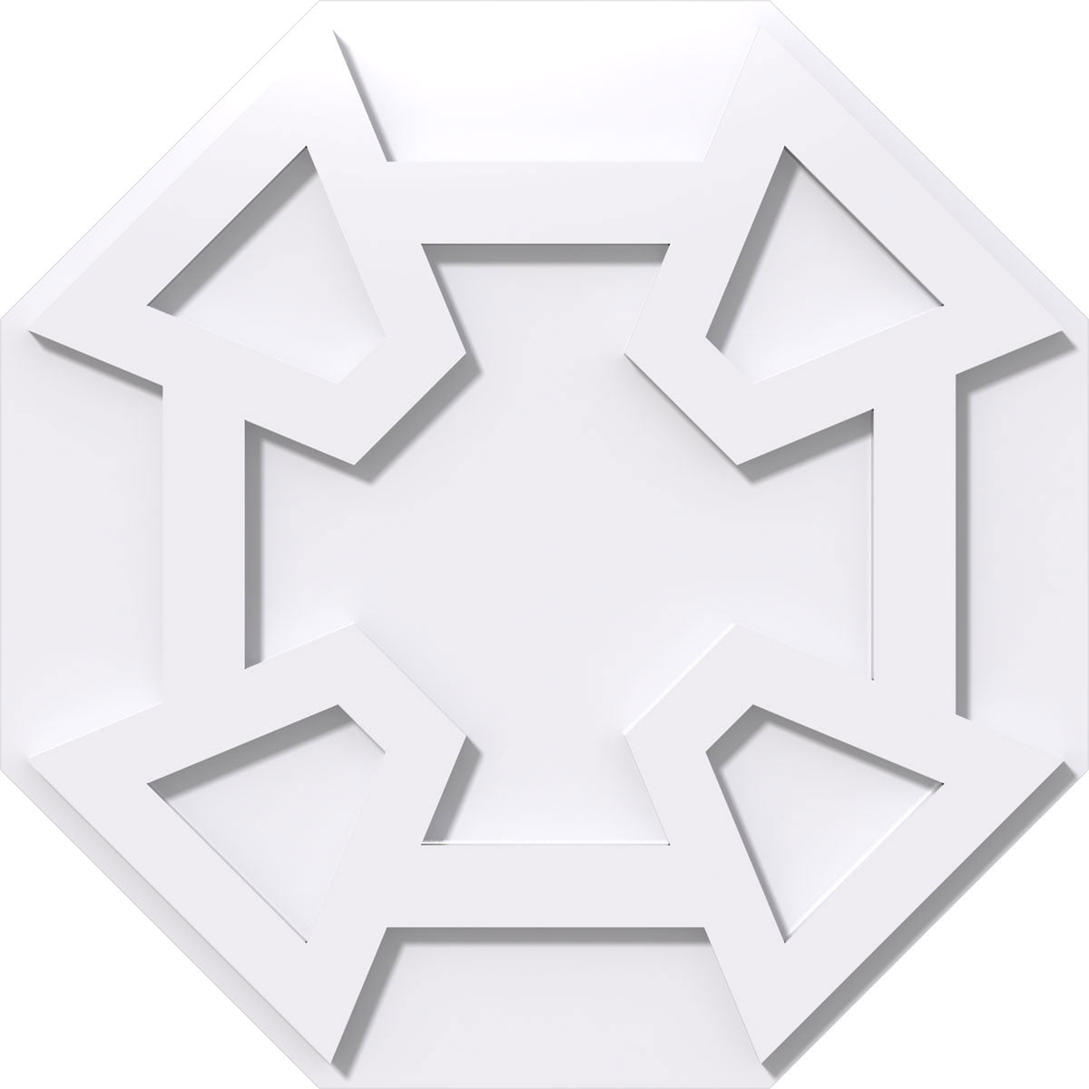 18" White PVC Contemporary Square Ceiling Medallion